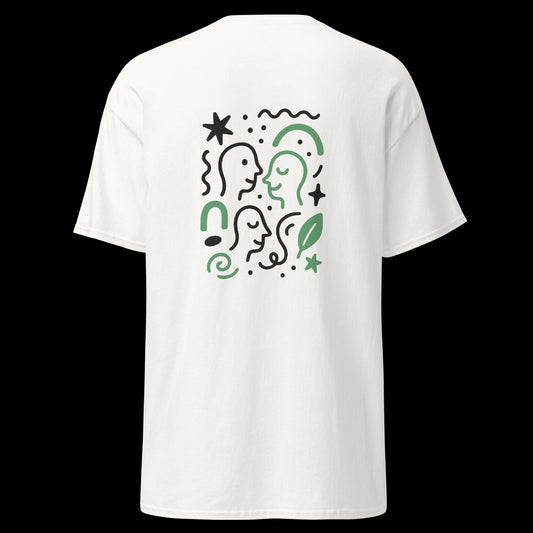 Unisex Classic Tee | Minimalist Abstract Doodle Design | Deux Doodles Embroidered Streetwear