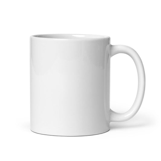 White Glossy Mug — Deux Doodles Logo