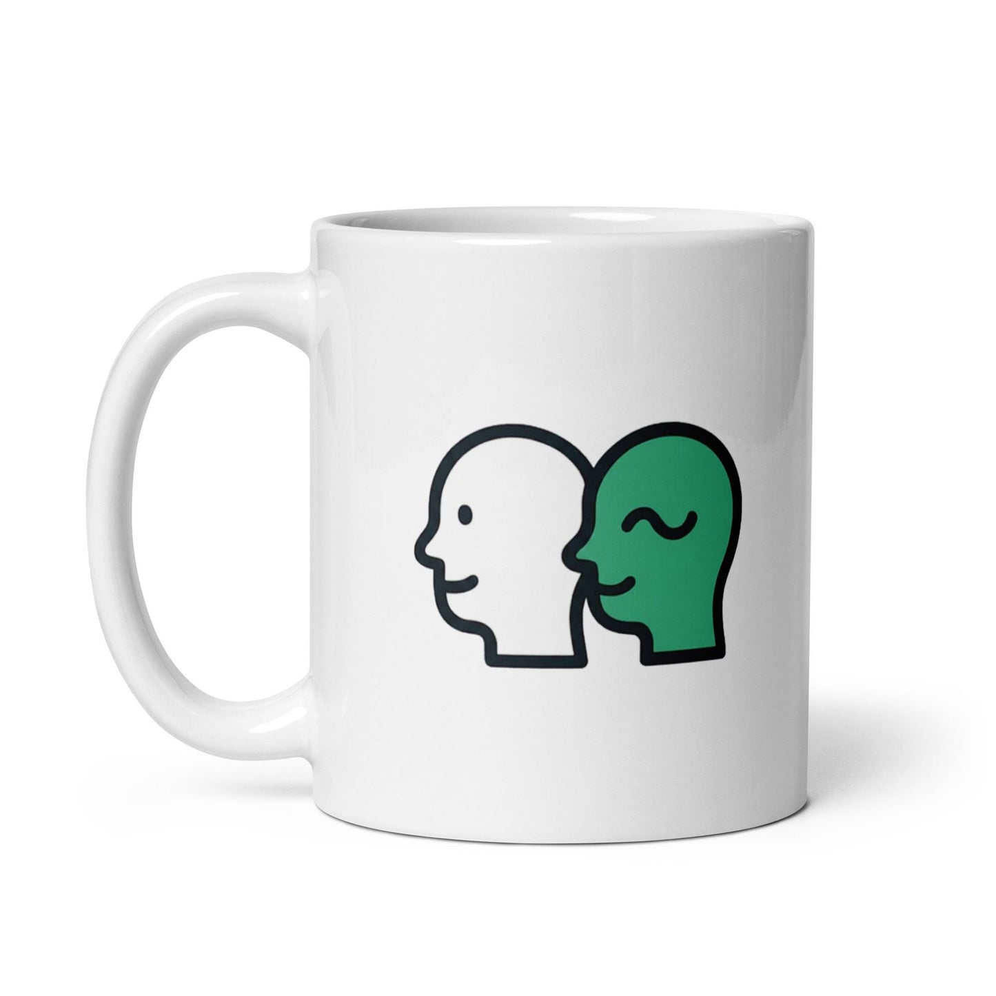 White Glossy Mug — Deux Doodles Logo
