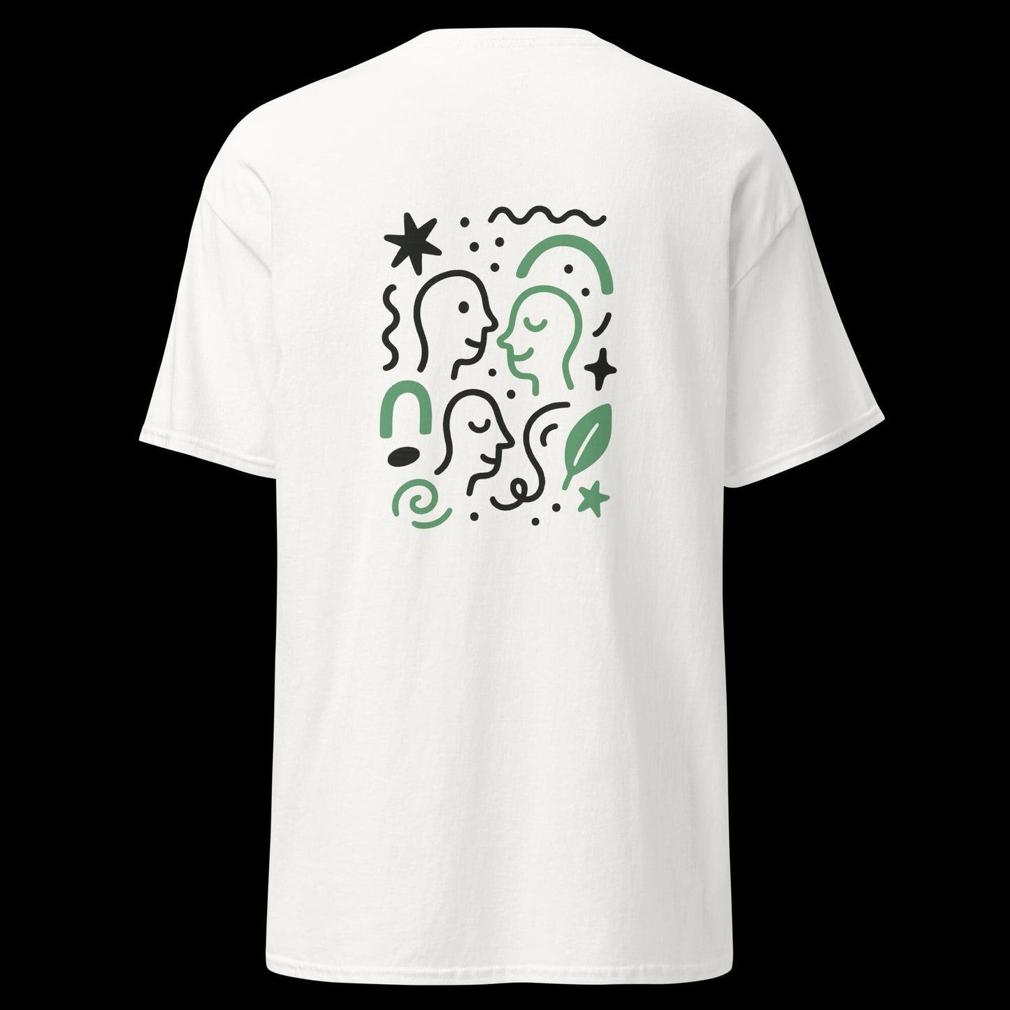 Unisex Classic Tee | Minimalist Abstract Doodle Design | Deux Doodles Embroidered Streetwear