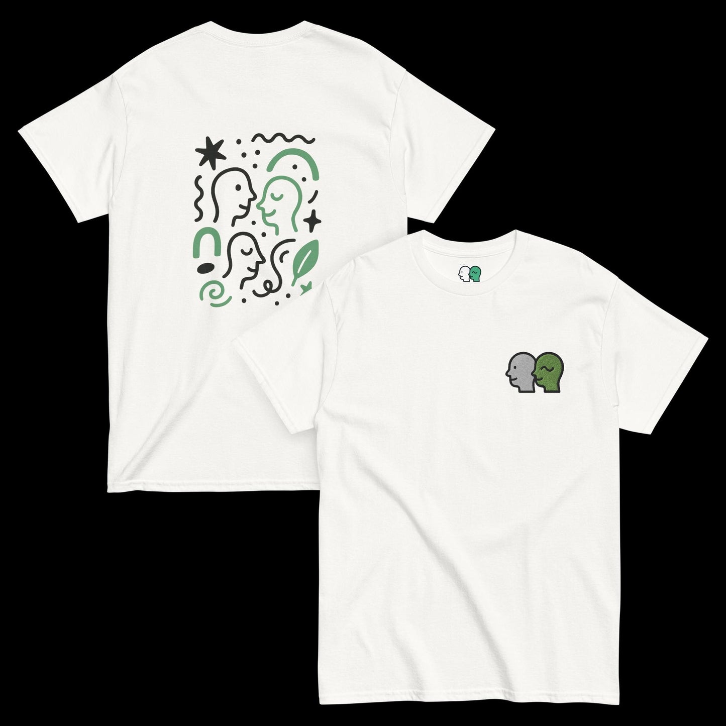 Unisex Classic Tee | Minimalist Abstract Doodle Design | Deux Doodles Embroidered Streetwear